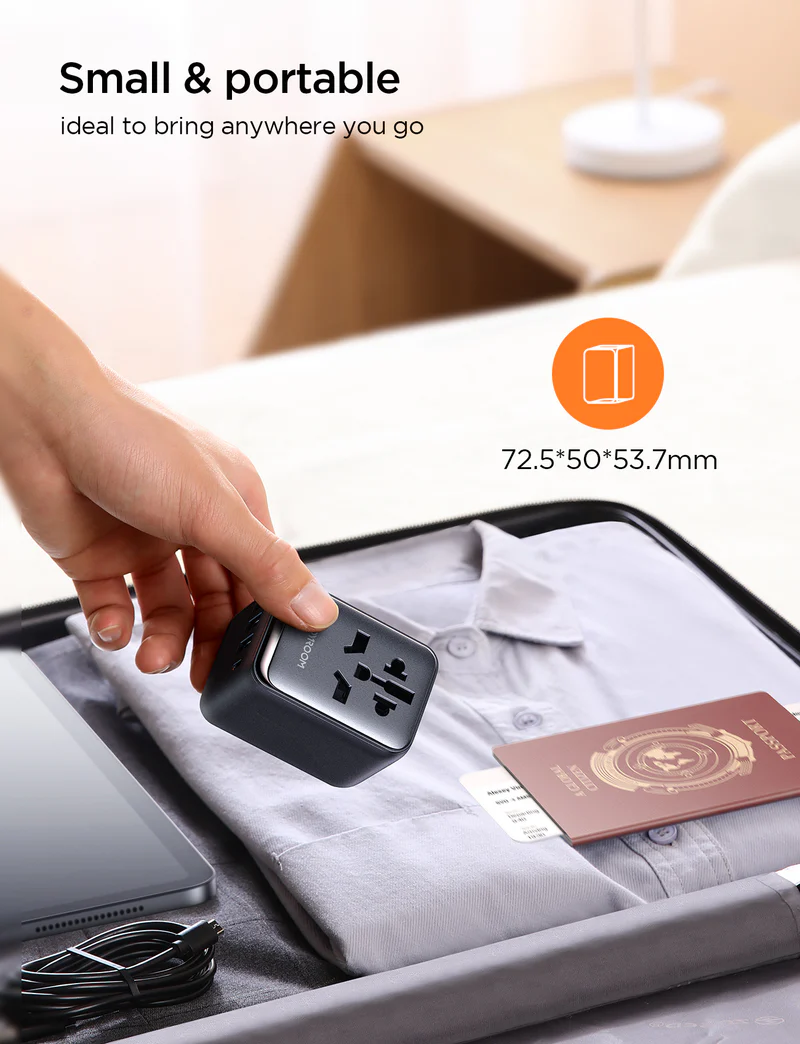 Jr-tcw01 17W 4-port Universal Travel Adapter Black