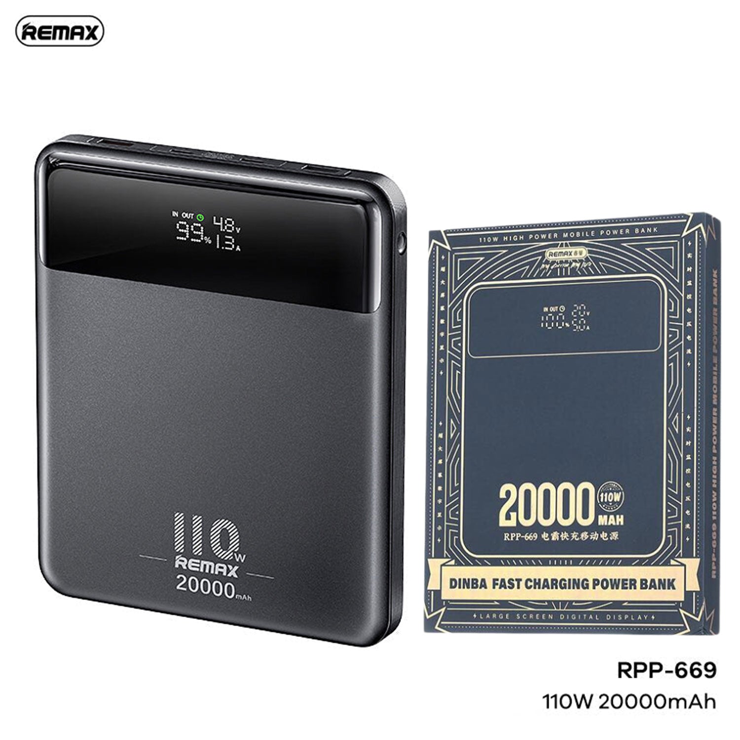 Remax rpp-622 20w+22.5w pd+QC fast charge power bank 10000mah Black